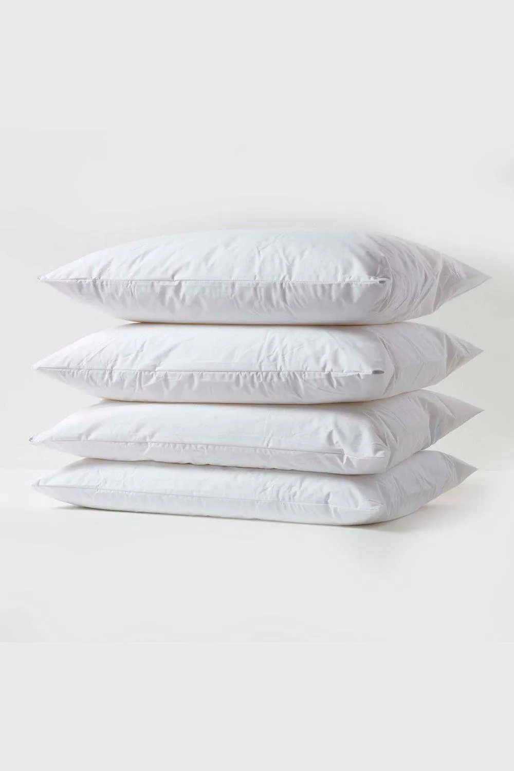 Homescapes Waterproof Pillow Protectors Standard Size, Pack of 4 in White 2