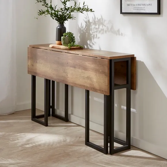 Fulton 2-4 Seater Console Dining Table, Pine Effect 3