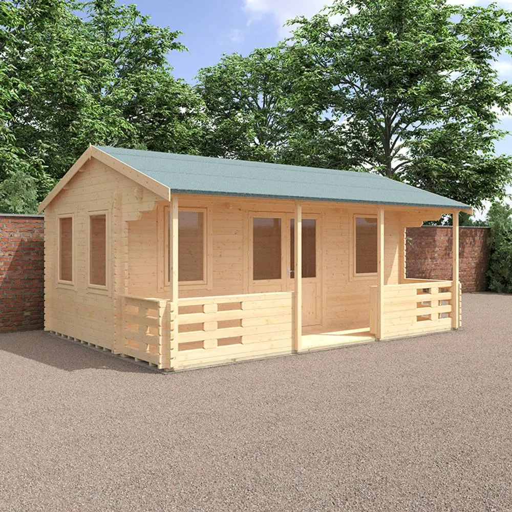 Buttercup Farm 20x14 The Addlington 44mm Cabin - L595 x W415 x H293.2 cm in Natural 2