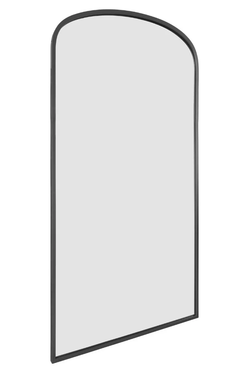 MirrorOutlet Black Metal Framed Arched Wall Leaner Mirror 79"x39" (200x100CM) 4