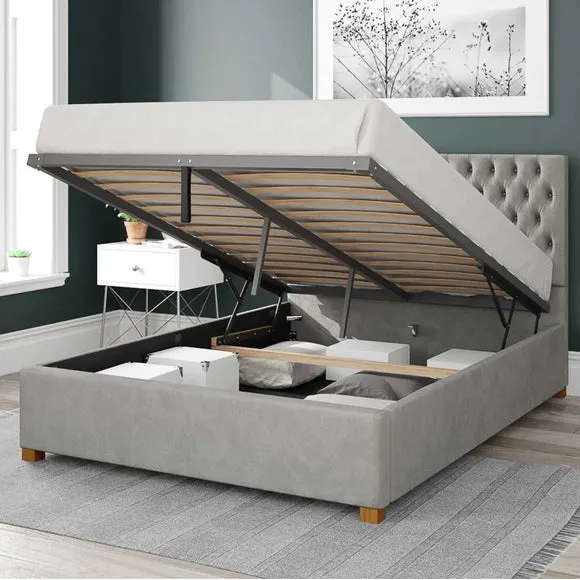 Monroe Plush Velvet Ottoman Bed Frame 2
