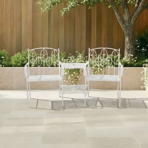Rustic Leaf Metal Companion Seat Set