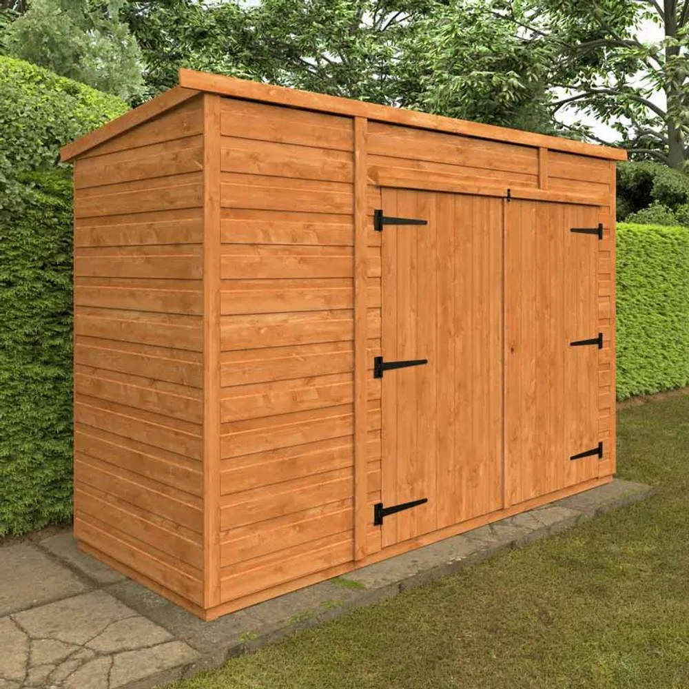 Buttercup Farm 8x3 Flex Pent Bike Store 12mm Flex - L243.8 x W90 x H179.1 cm in Burnt Orange 2