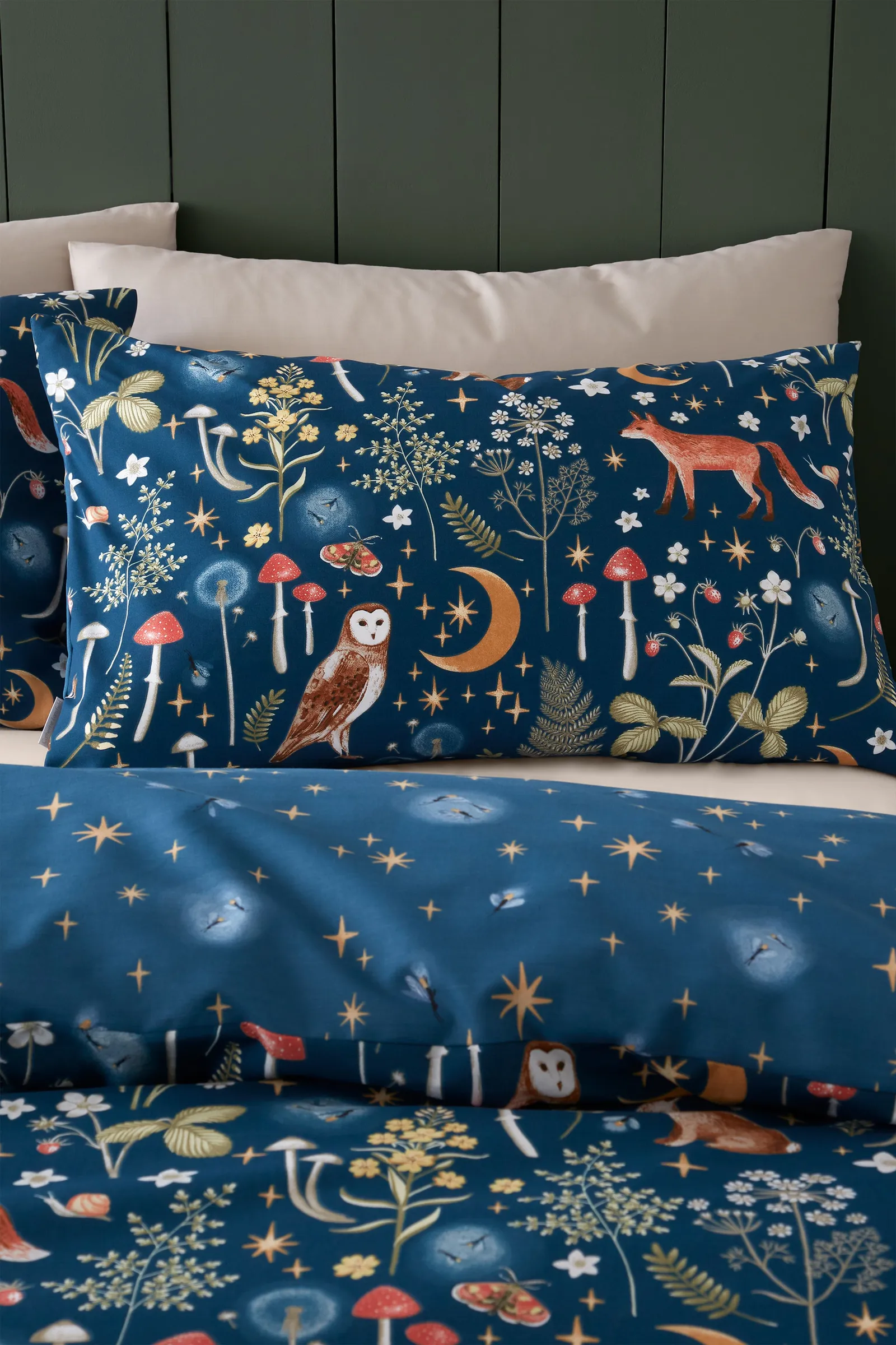 Catherine Lansfield 'Enchanted Twilight Animals' Reversible Duvet Cover Set in Navy 3