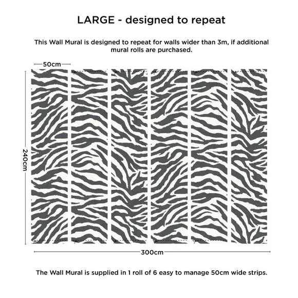Zebra Print Wall Mural 4