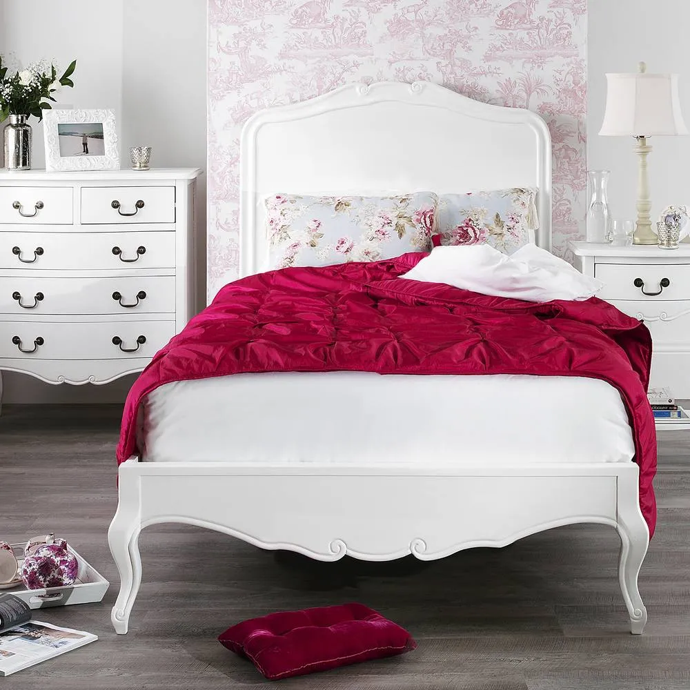 Statement Furniture Juliette French Style 3ft Single Bed with Wooden Headboard in White 1