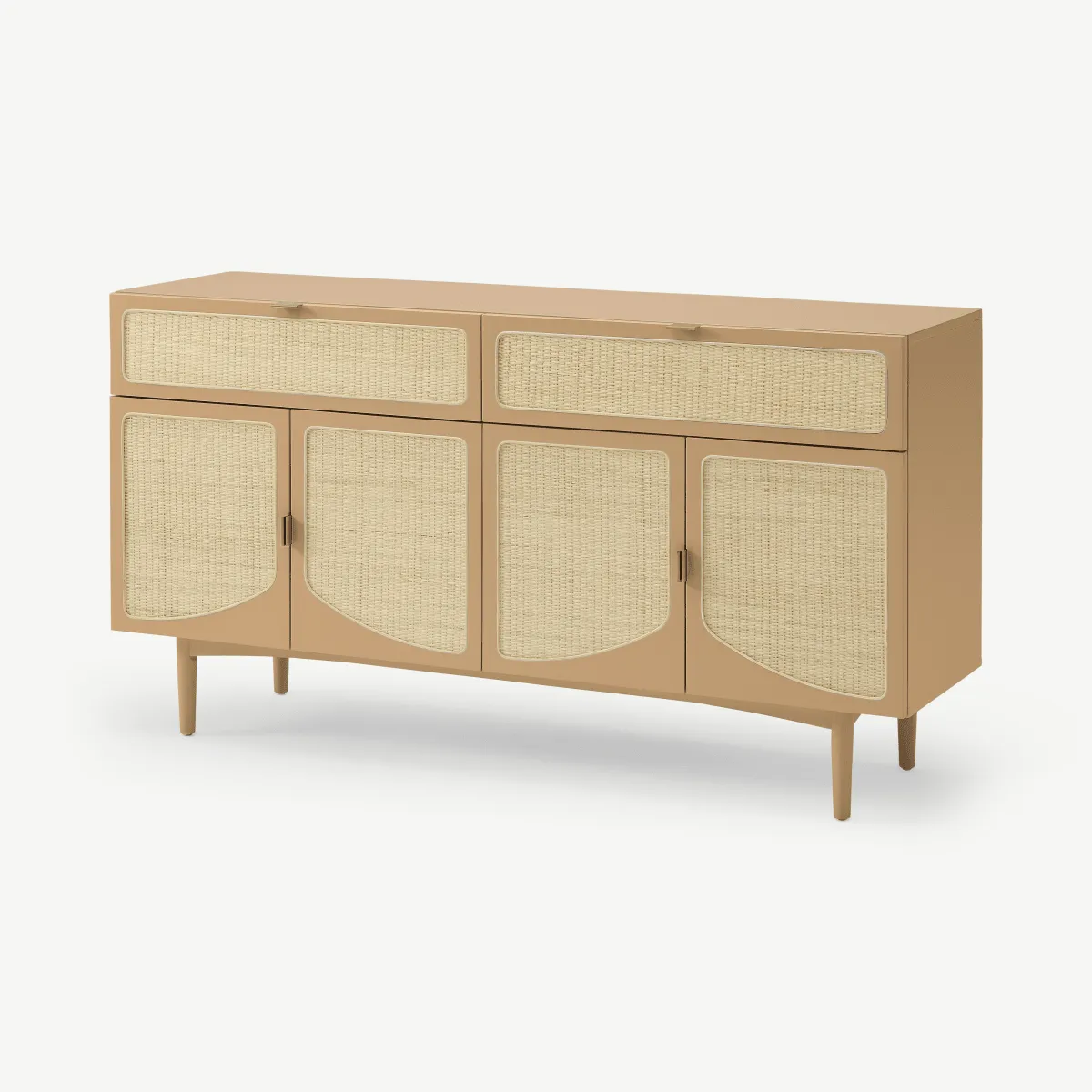 Emmi Wide Sideboard, Light Caramel & Rattan