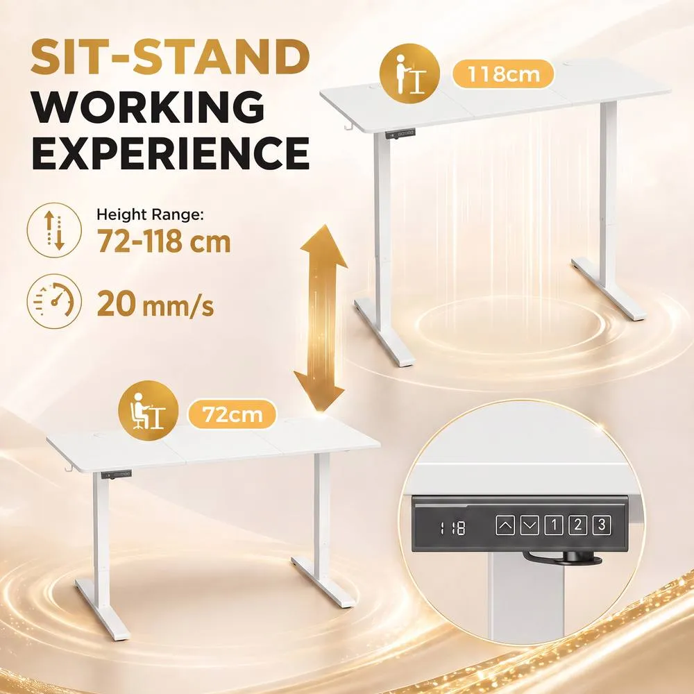 HOMCOM Standing Desk Memory Control Adjustable White 4