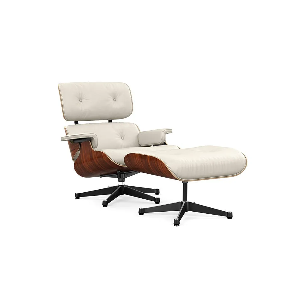 Vitra Eames Lounge Chair & Ottoman Santos Palisander Clas. L50 72 Snow Polished Black Base 05 1