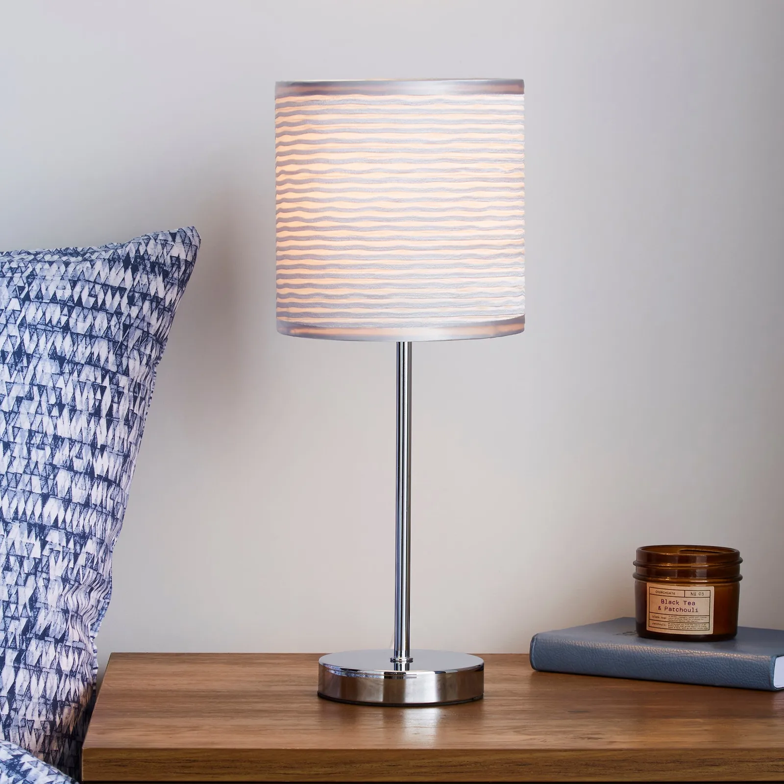 Ripple Chrome Table Lamp Silver