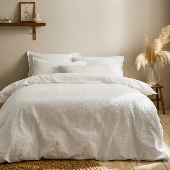 Seersucker Woven 100% Cotton Duvet Cover & Pillowcase Set