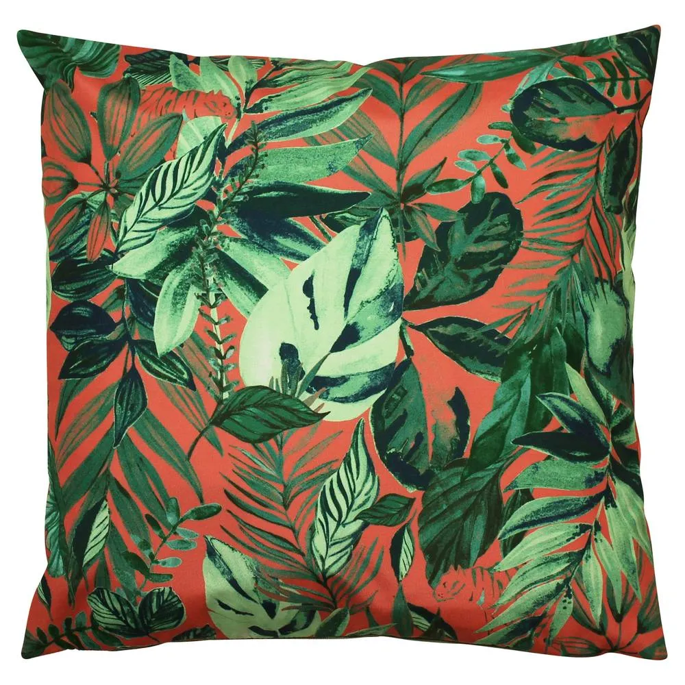 Furn Psychedelic Jungle Polyester Filled Outdoor Cushion in Coral