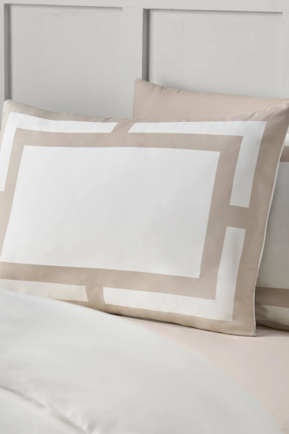Catherine Lansfield 'So Soft Mono Panel' Duvet Cover Set in Natural 2