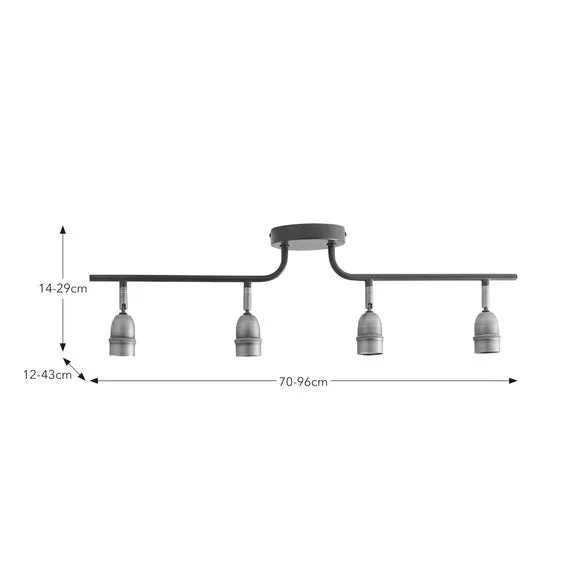 Marsden Industrial 4 Light Semi Flush Spotlight Bar 5