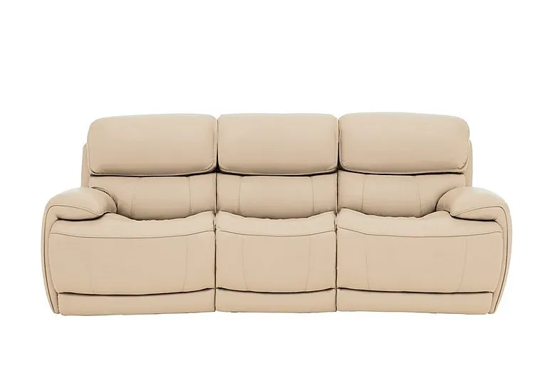 Rocco 3 Seater Leather Power Rocker Sofa with Headrests - BV Bisque