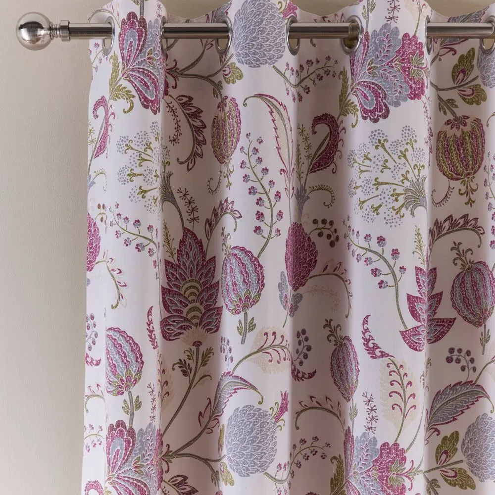Portfolio Home Richmond Floral Fully Lined Eyelet Curtain Set in Purple 2