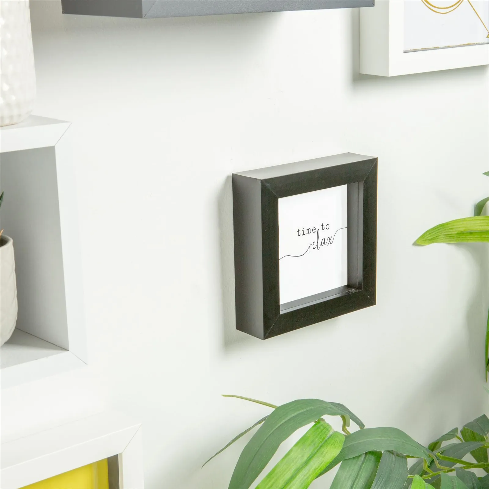 Nicola Spring 3D Box Photo Frame - 4 x 4" in Black 6