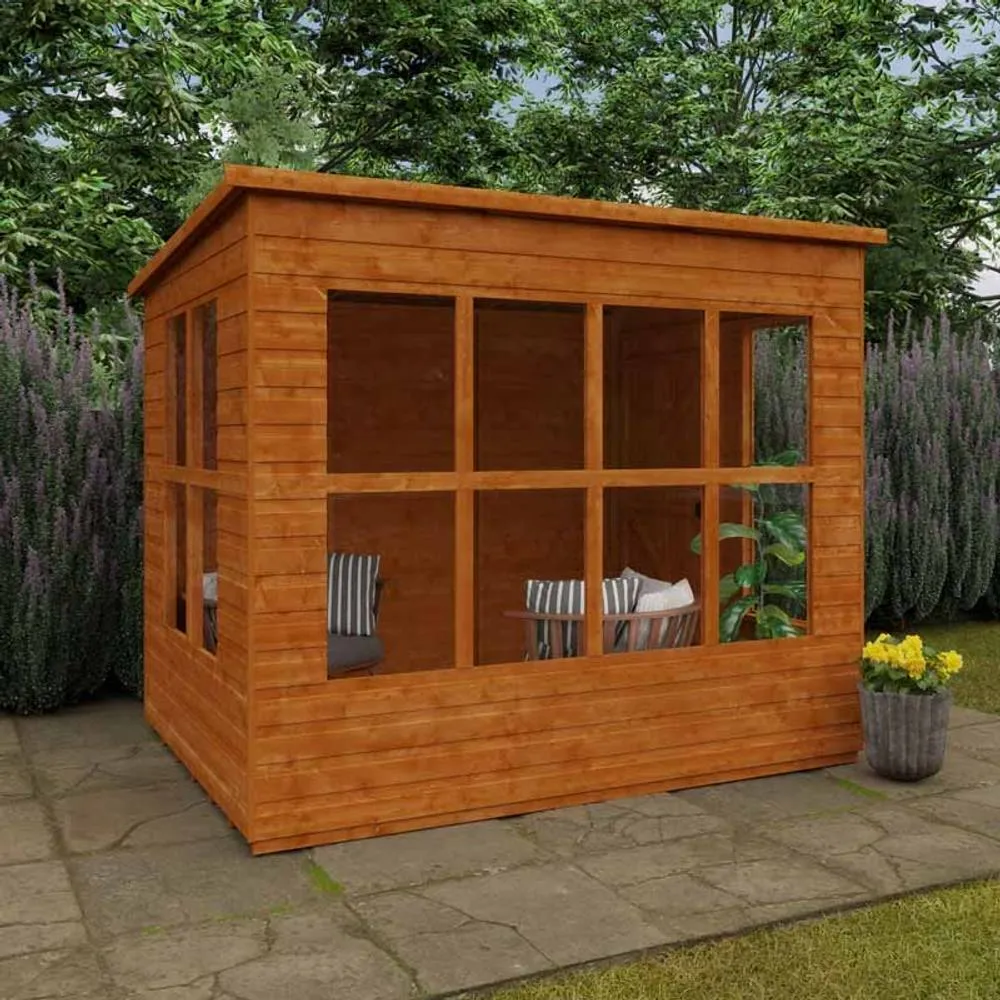 Buttercup Farm 8 x 6 Feet Penthouse 12mm Shed - Solid Wood/Softwood/Pine in Burnt Orange 4