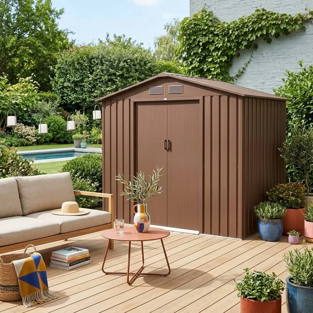 sweeek Garden shelter 2.71m² with anchor kit in Terracotta 3