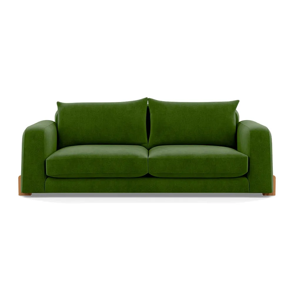 Heal's Nuvola 4 Seater Sofa Smart Luxe Velvet Grass Natural Oak Feet 1