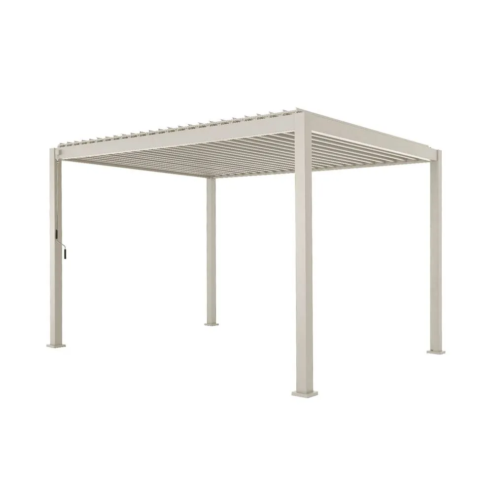 sweeek Louvered pergola aluminium 4 x 3m in Beige 2