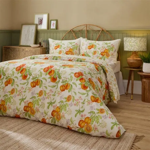 Peach Harvest 100% Cotton Duvet Cover and Pillowcase Set 1