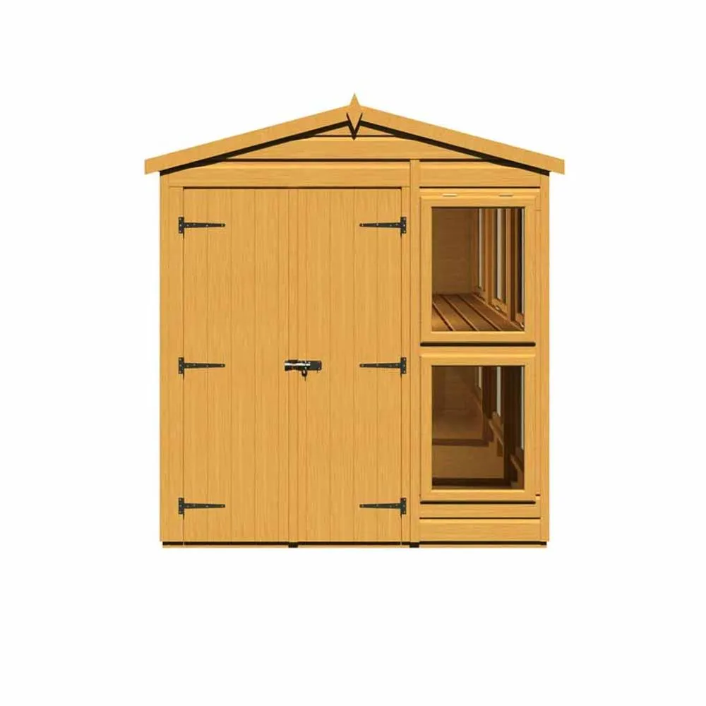 Shires Sun Hut 6 x 12 Feet Potting Shed - L357 x W185.8 x H214.6 cm in Brown