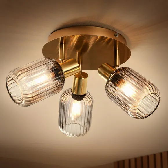 Riley Mid Century Ribbed 3 Light Spotlight 2