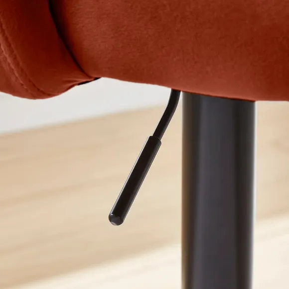 Jonas Adjustable Height Bar Stool, Velvet 4