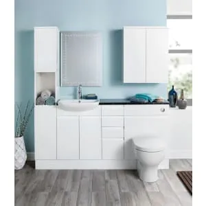 Wickes Fitted Furniture White Gloss Base / Wall Towel Storage Unit - 150 x 735mm 2