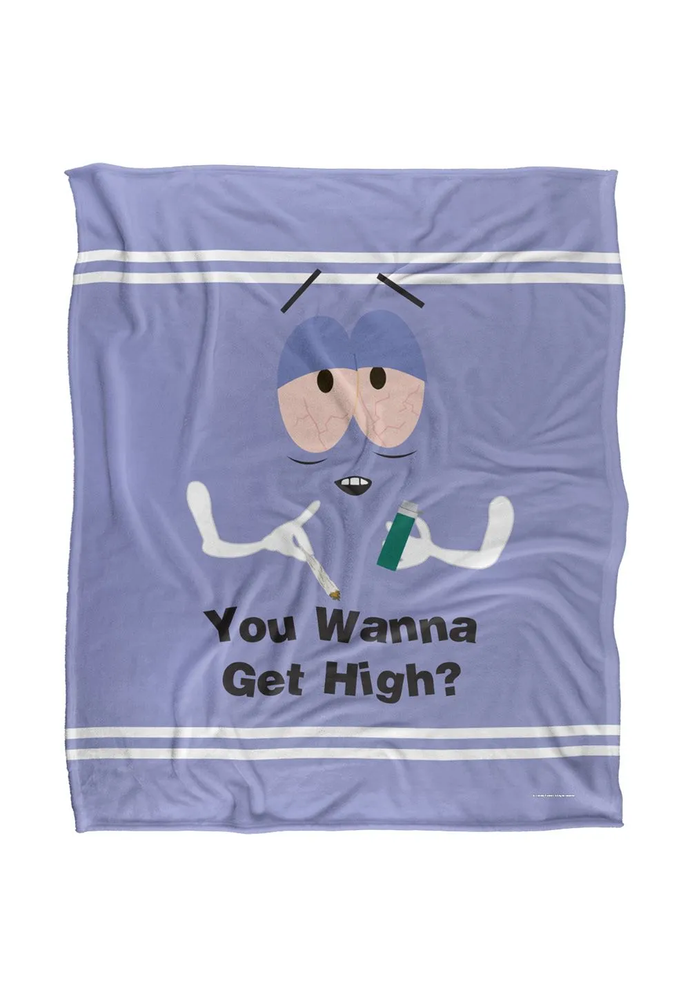 South Park Towelie Wanna Get High Silky Touch Super Soft Throw Blanket 152 X 127 cm in White