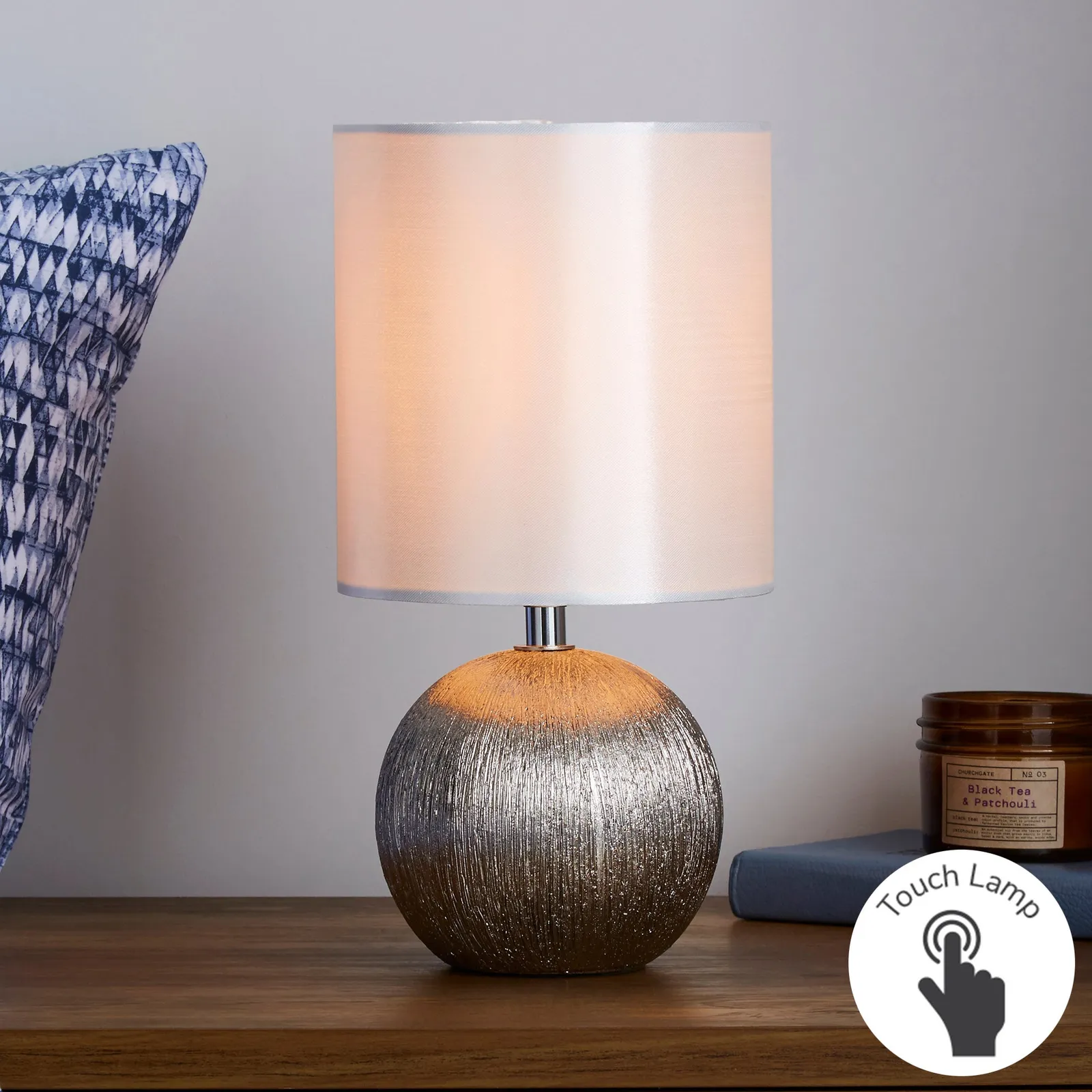 Adana Mini Ceramic IvoryTouch Dimmable Lamp Cream