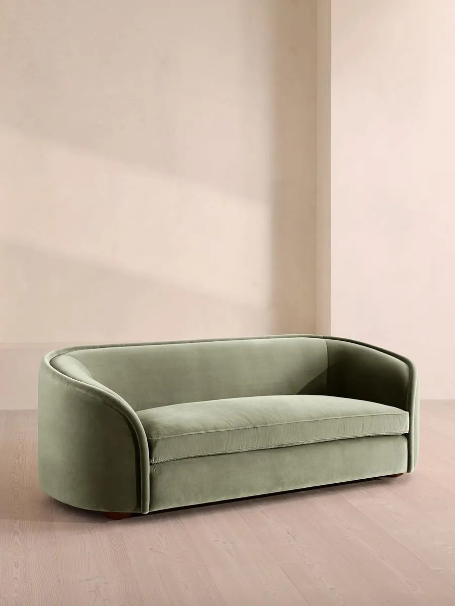 Conall Three Seater Sofa, Velvet, Seafoam