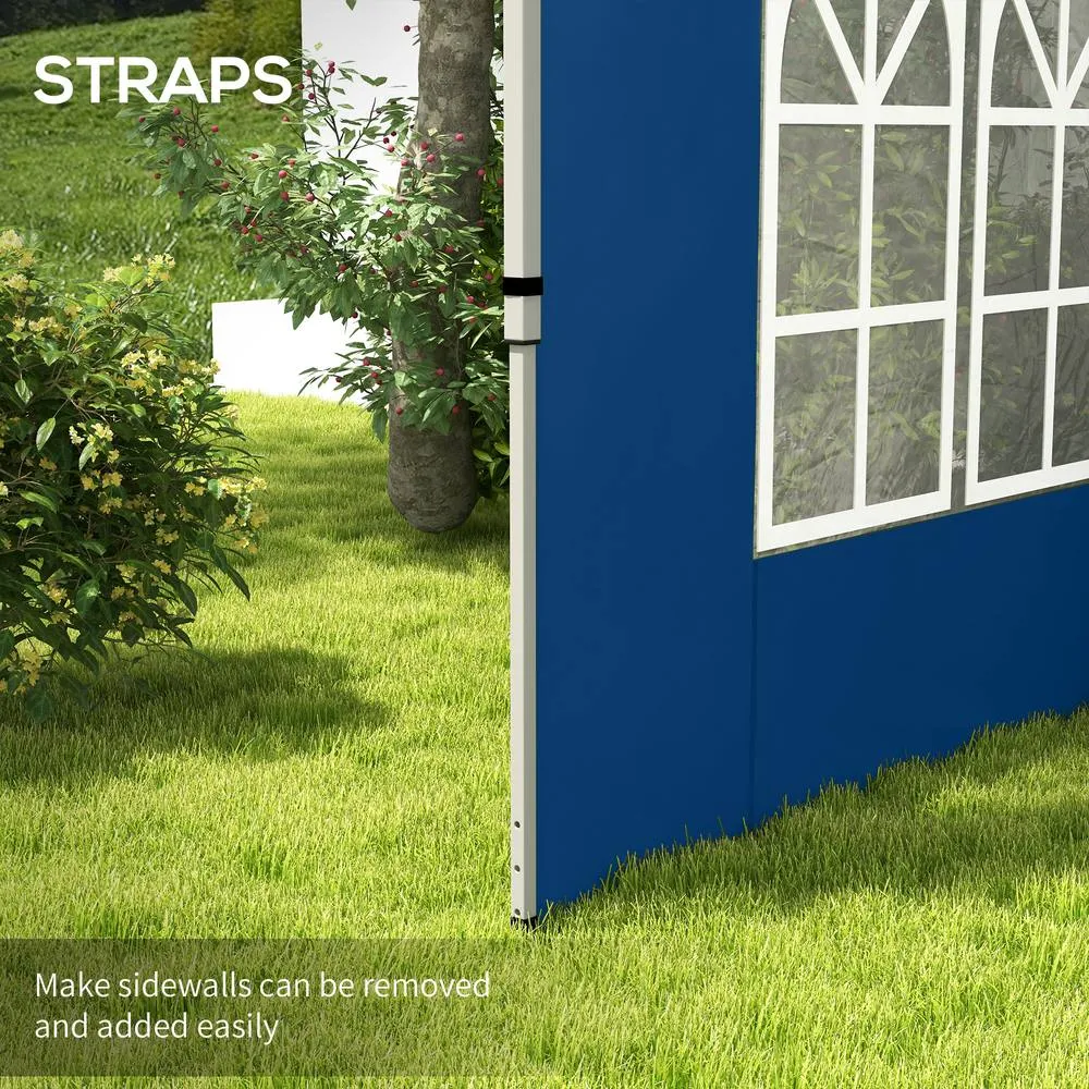 OUTSUNNY Gazebo Side Panels for 3x3(m) or 3x4m Pop Up Gazebo, 2 Pack in Blue 5