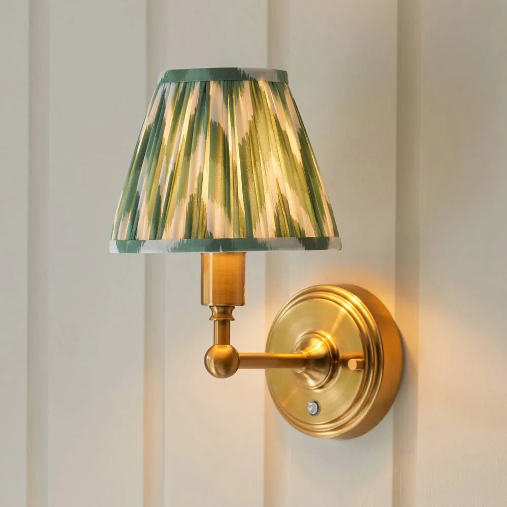 Netlighting Burley Rechargeable Wall Light Green Fabric Zigzag Shade 16cm 3