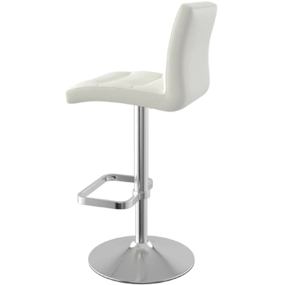 netfurniture Swank Brushed Steel Bar Stool With Faux Leather Padded Seat White 6