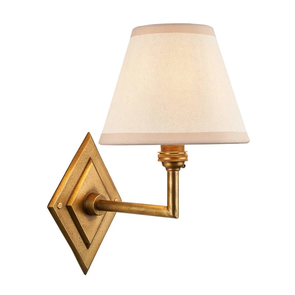 Netlighting Diamond Angle & Ivy 16cm Wall Lamp Antique Brass Vintage White in Gold