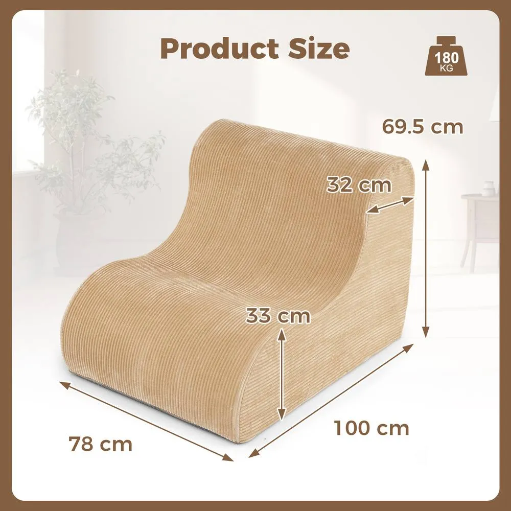 Costway Bean Bag Chair for Adults Lazy Floor Sofa No Assembly Required in Beige 2
