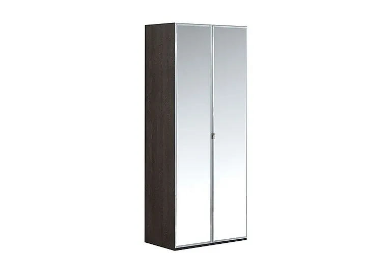 Venezia 2 Door Wardrobe with Mirror Doors - Silver Birch