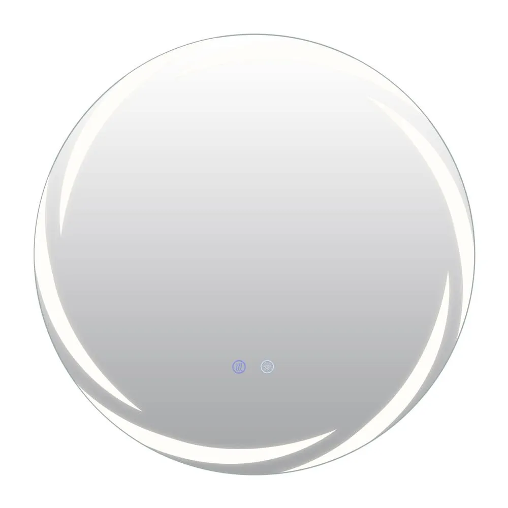 Costway Round LED Bathroom Mirror w/3-Color Lights in White 6