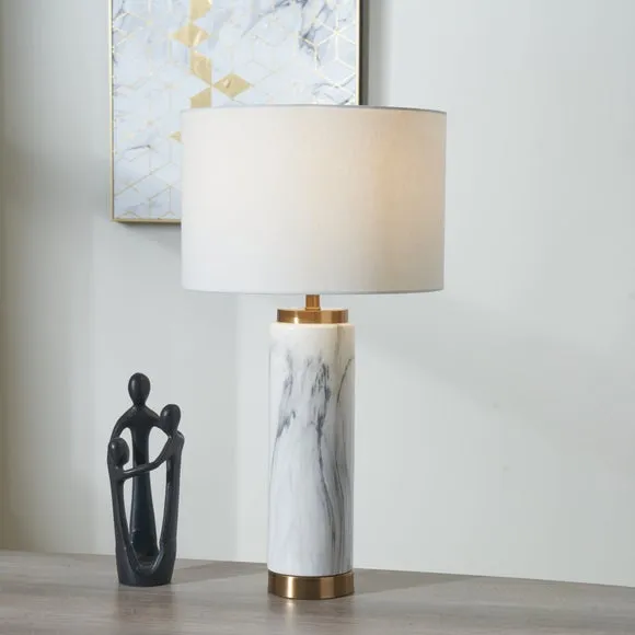 Pacific Lifestyle Carrara Table Lamp Marble Effect