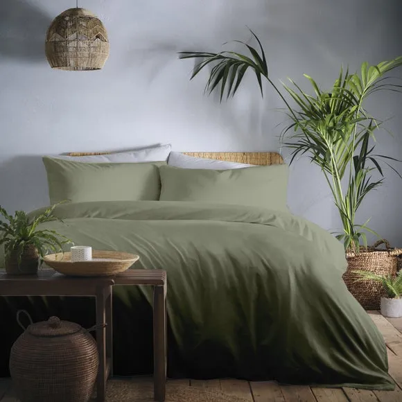 Appletree Cassia Khaki 100% Cotton Duvet Cover and Pillowcase Set 1