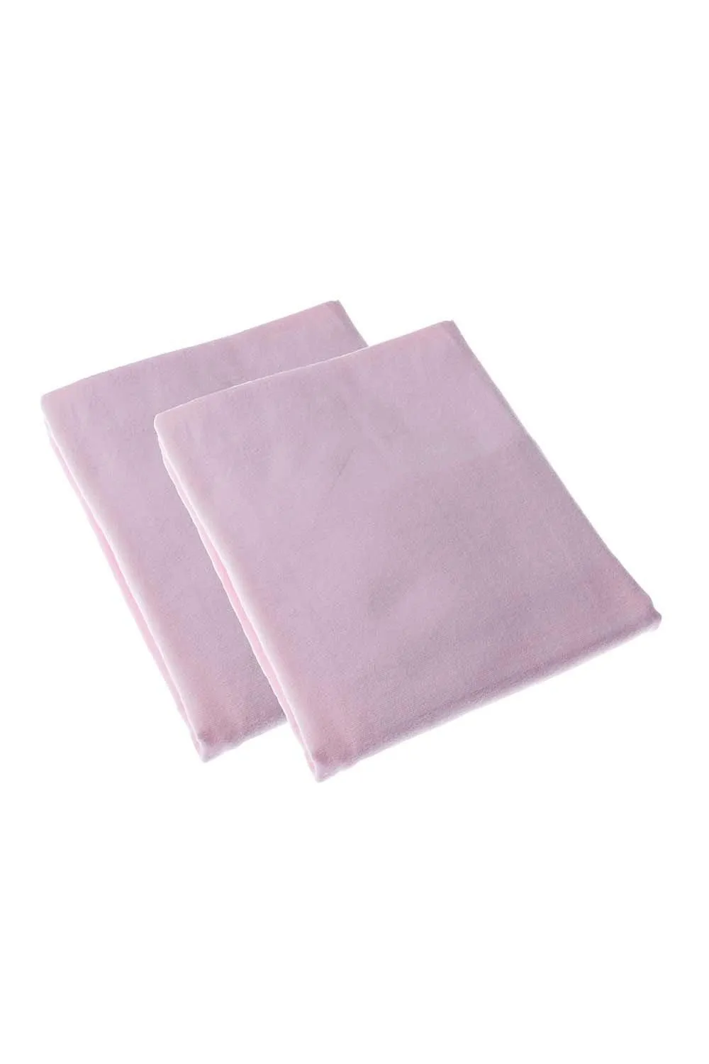 Homescapes 100% Brushed Cotton Cot Flat Sheet Pair, 100 x 150 cm in Pink 1