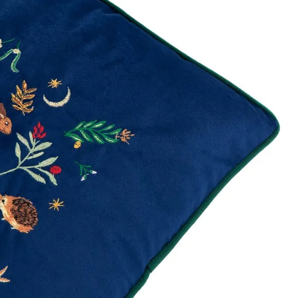 Furn Berry Woods Velvet Cushion Navy 45 X 45Cm, Blue 5