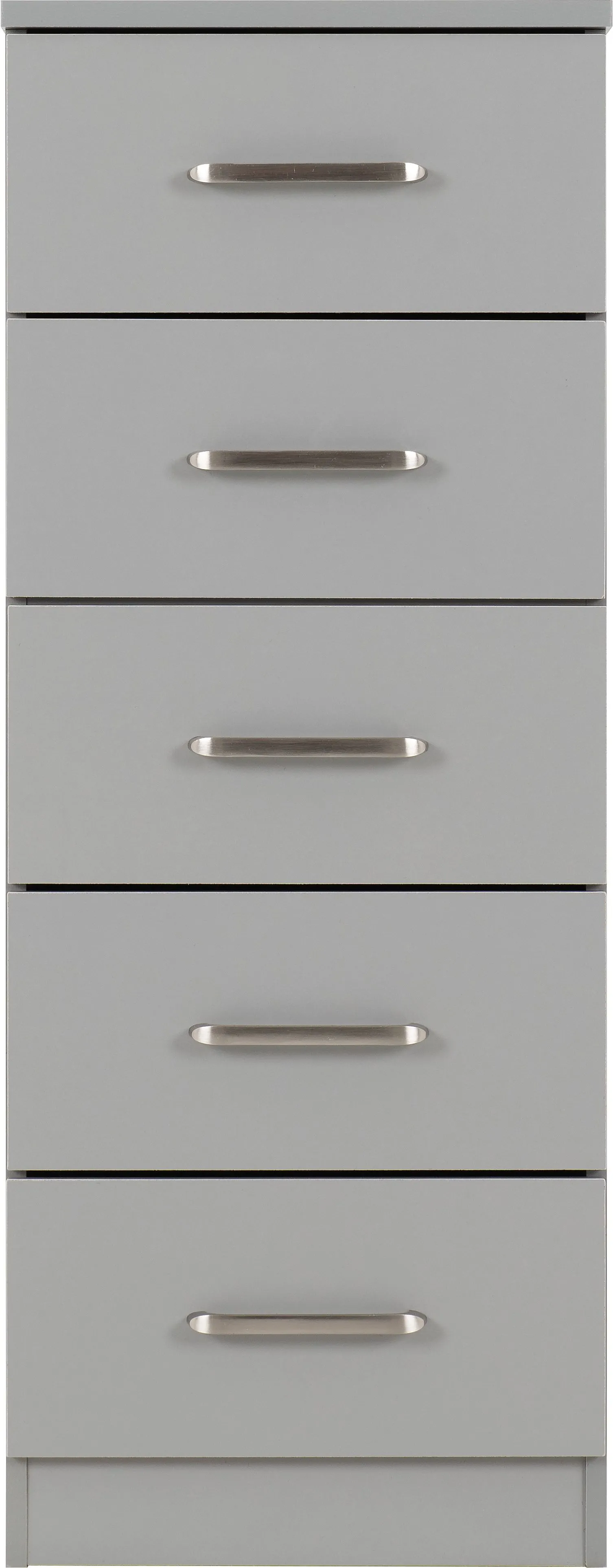 Seconique Dakotia 5 Drawer Narrow Chest in Light Grey 4