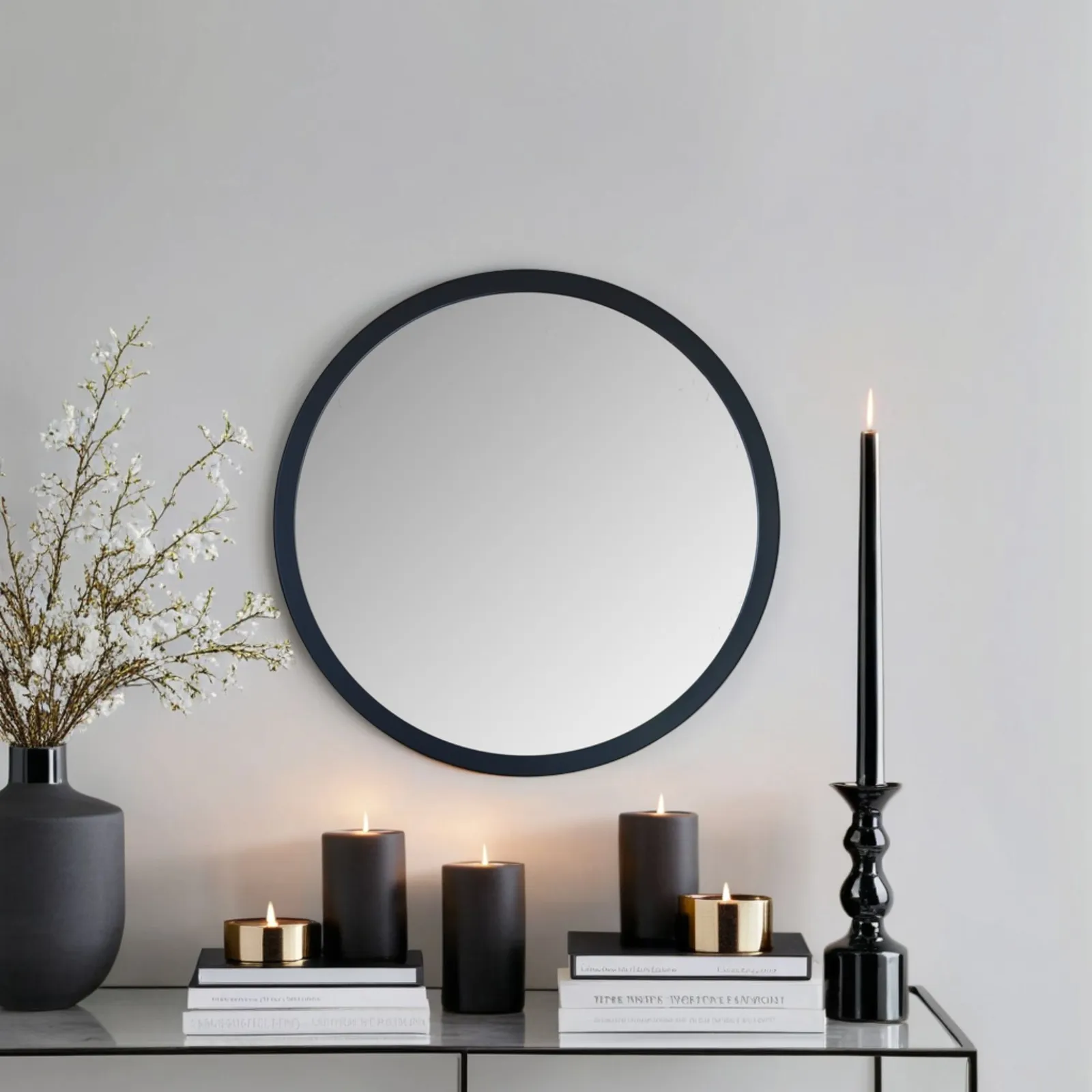 Yearn Mirrors Round Wall Mirror Black 40cm 2