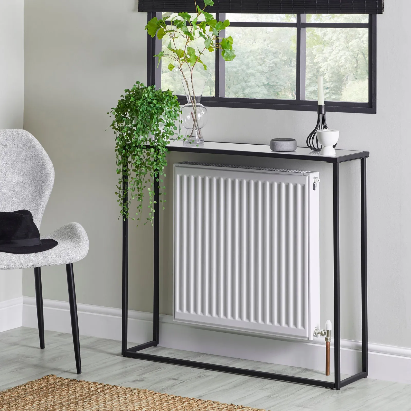 Sullivan Black Slim Console Radiator Cover Black