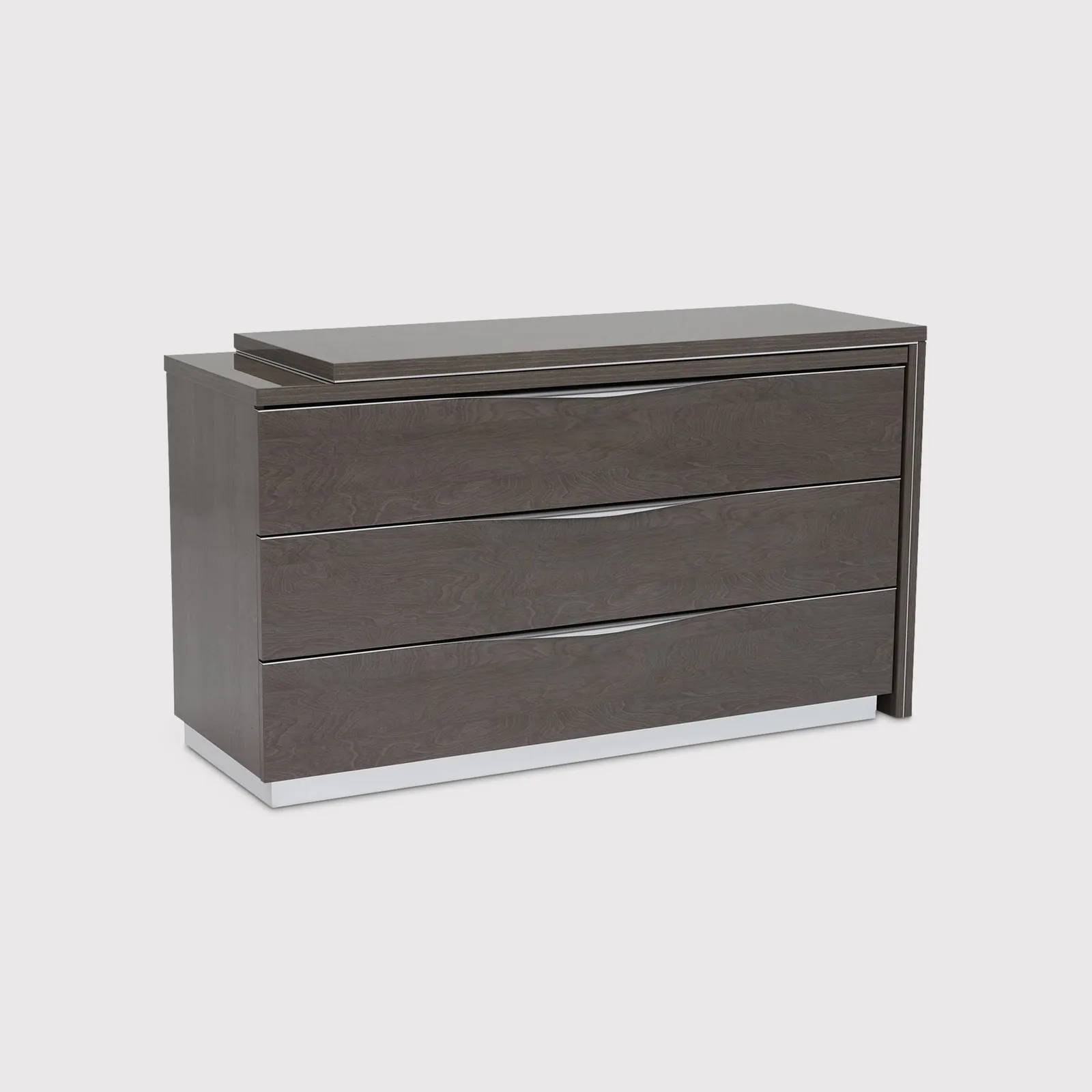 Lutyen Dresser Toilette With 3 Drawers Large, Brown Gloss | Barker & Stonehouse