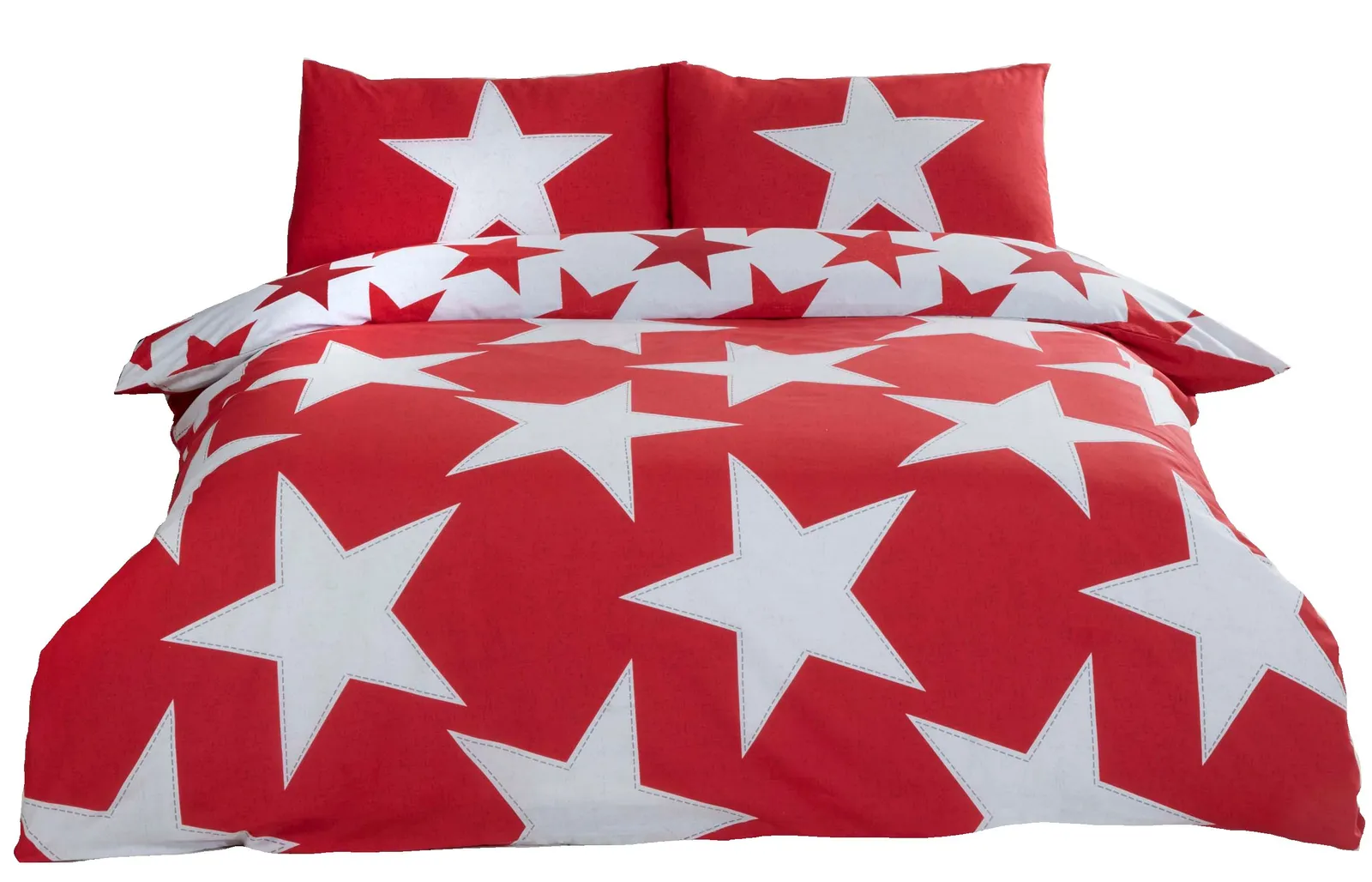 Rapport Home All Stars Polycotton Reversible Duvet Set with Pillowcase in Red 2