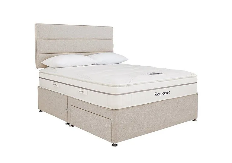 Calm 2200 Divan Set - King Size - Tweed Cream